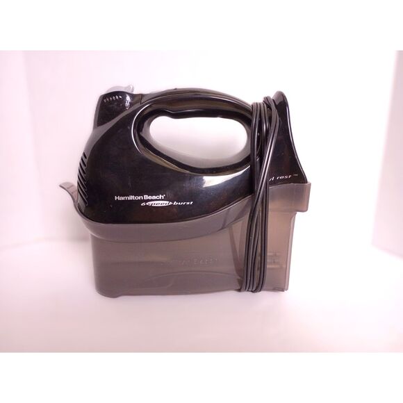 Hamilton Beach 6 Speed Electric Hand Mixer Snap-On Case 3 Attachments Black - Picture 1 of 7